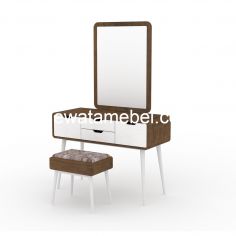 Dressing Table Reguler Size - EXPO DT 9806 / Mattwood-White Emboss 